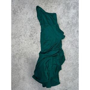 Green Fashion Off-The-Shoulder Midi Ruffle Dress sz S